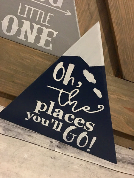 Oh the places you'll go, Dr. Suess quote nursery wall art