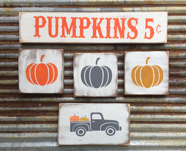 Rustic fall decor, pumpkin decor, thanksgiving sign, truck pumpkin