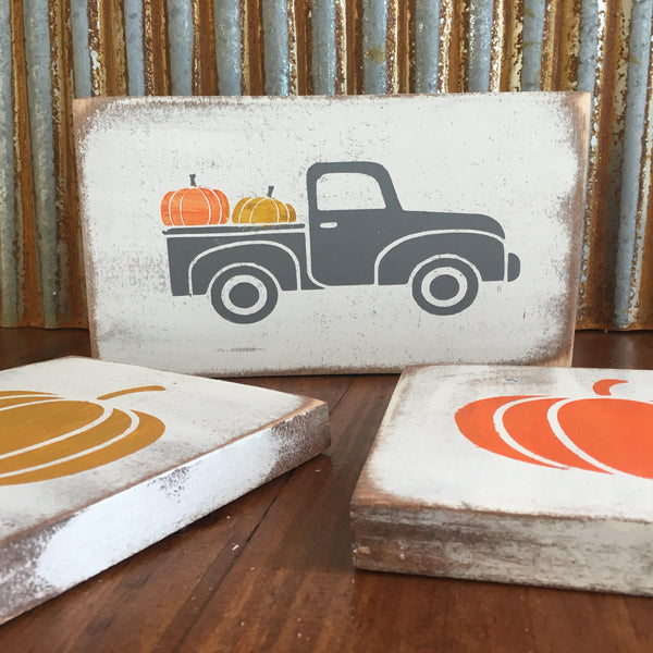 Rustic fall decor, pumpkin decor, thanksgiving sign, truck pumpkin