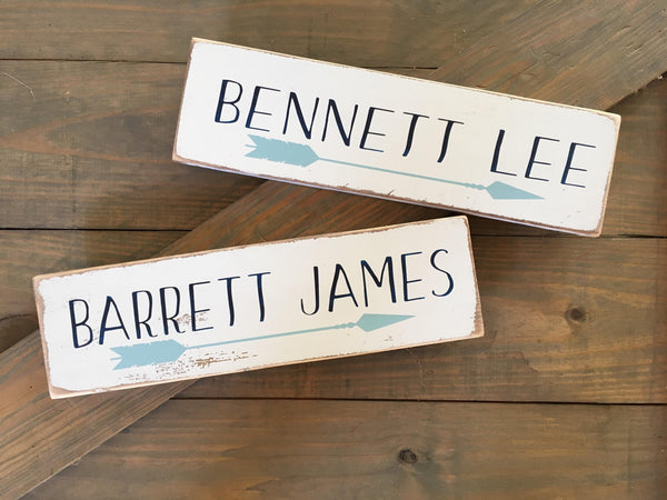 Rustic nursery sign name, rustic nursery decor, arrow nursery decor, nursery name sign