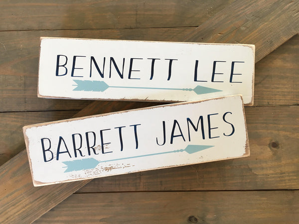 Rustic nursery sign name, rustic nursery decor, arrow nursery decor, nursery name sign