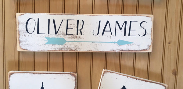 Rustic nursery sign name, rustic nursery decor, arrow nursery decor, nursery name sign