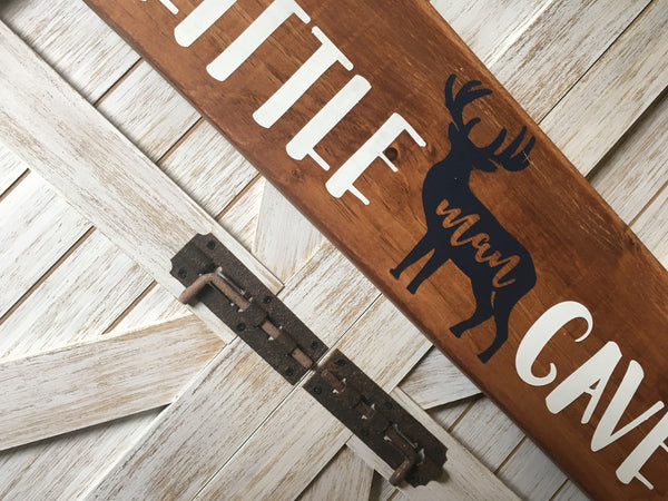 Little man cave, Woodland nursery decor, rustic nursery decor