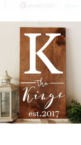 Established Last Name Wood SIgn, Family Name Sign, Last Name Sign, Farmhouse Name Sign, Last Name Wood Sign, Wedding Gift, Anniversary