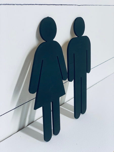His Her Bathroom sign, his and hers bathroom sign