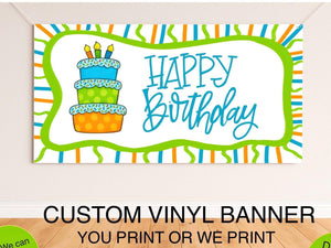 Happy Birthday Banner/ Colorful Birthday/ Boys Birthday banner/Handmade Party Banner