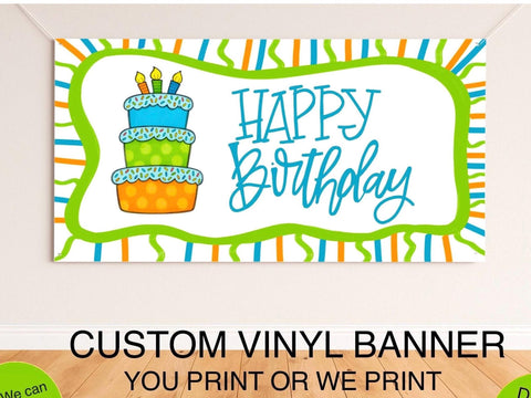 Happy Birthday Banner/ Colorful Birthday/ Boys Birthday banner/Handmade Party Banner