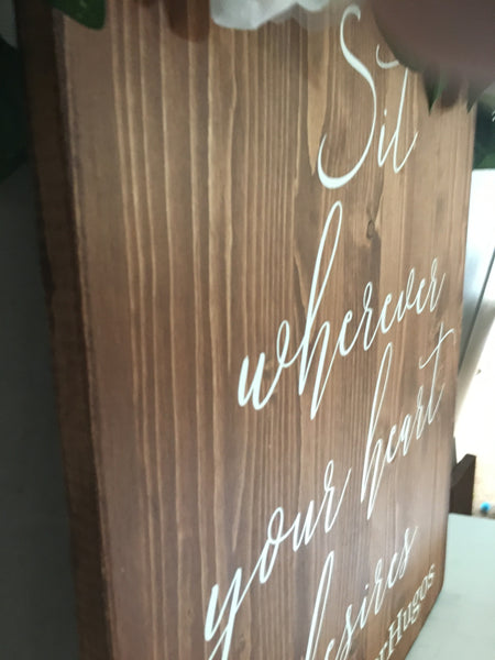 Rustic wedding sign