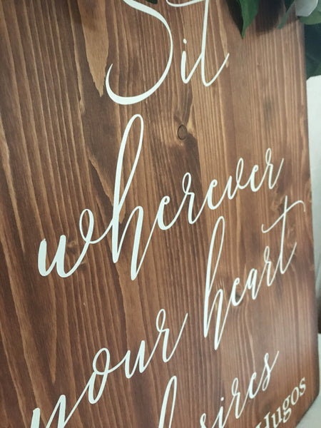Rustic wedding sign