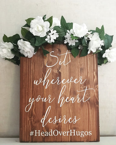 Rustic wedding sign
