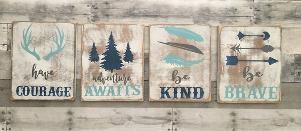 Rustic nursery signs set of 4
