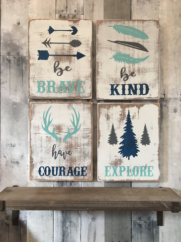 Rustic nursery signs set of 4