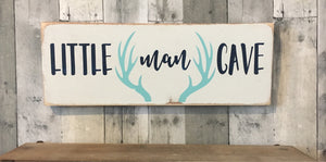 Little man cave wooden sign, Woodland nursery decor, rustic nursery decor