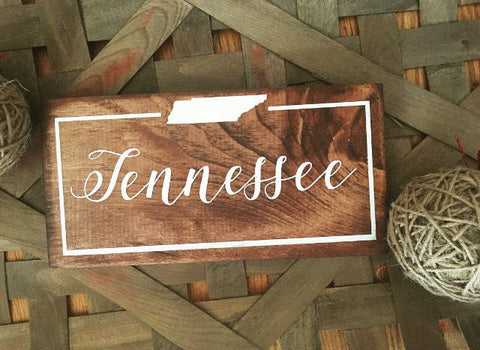 Tennessee State sign. Tennessee State wood sign. TN Home Decor. TN Rustic sign.