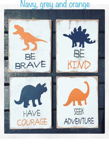 Dinosaur Nursery Decor- Dinosaur Wall Art- Boy Nursery Decor- Boy's Dinosaur Bedroom- Dinosaur Painting- Jungle Safari Nursery