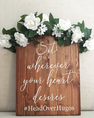 Rustic Wood Wedding Sign / Pick A Seat Not A Side Sign / Rustic Wedding Decor / Country Wedding