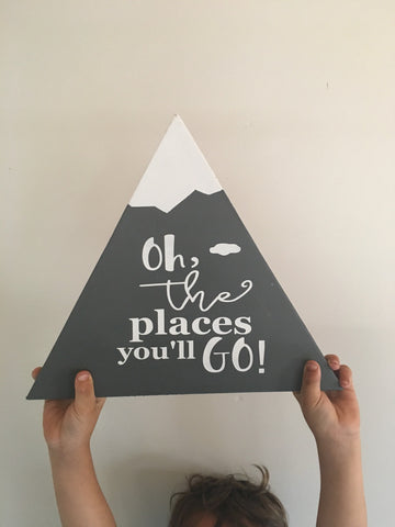 Oh the places you'll go, Dr. Suess quote nursery wall art