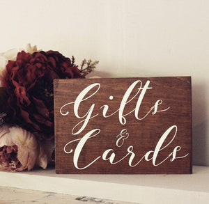 Rustic Wood Wedding Sign / gifts and cards sign/ Rustic Wedding Decor / Country Wedding