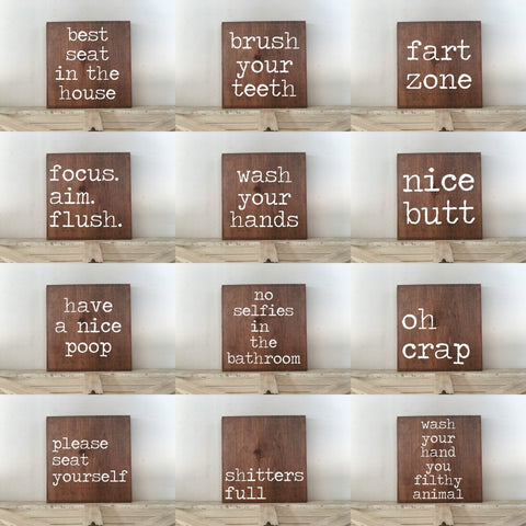 Funny bathroom signs, bathroom wall decor, funny bathroom sign