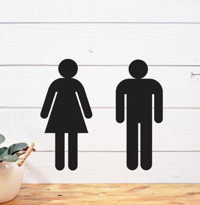 His Her Bathroom sign, his and hers bathroom sign