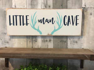 Little man cave sign whitewashed